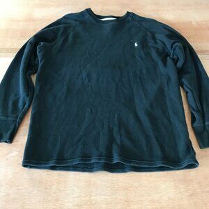 Polo Ralph Lauren Sweatshirt Men XL Black Crew Neck Long Sleeve Pullover 17879